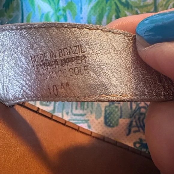 Lilly Pulitzer Gold Metallic Ring-Accent Thong Sandals - Picture 2 of 2